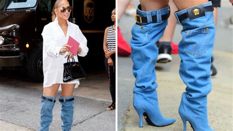 jennifer lopez versace boots price|J Lo’s Wild Versace Denim Boots Made Her Look Like .